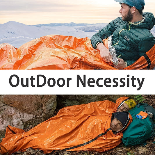 Portable Lightweight Emergency Sleeping Bag, Blanket, Tent - Thermal Bivy Sack - Windproof And Waterproof Blanket For Survival