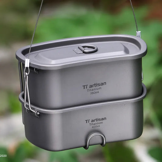 Tiartisan Titanium Cookware 2 in 1 Camping Cook Set
